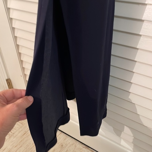 Vintage Maggy London Very Fitted Front Slit Navy Blue Classic Elegant Dress - Picture 3 of 9